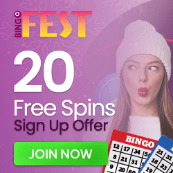 20 free spins on registration on BingoFest